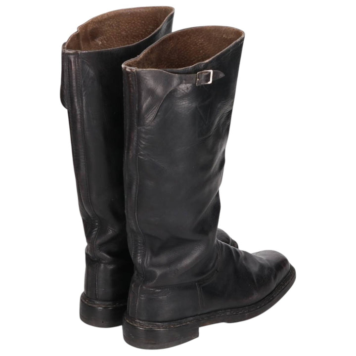 Jockey Riding Boots Men's 25.0cm genuine leather black type Vintage Second Hand