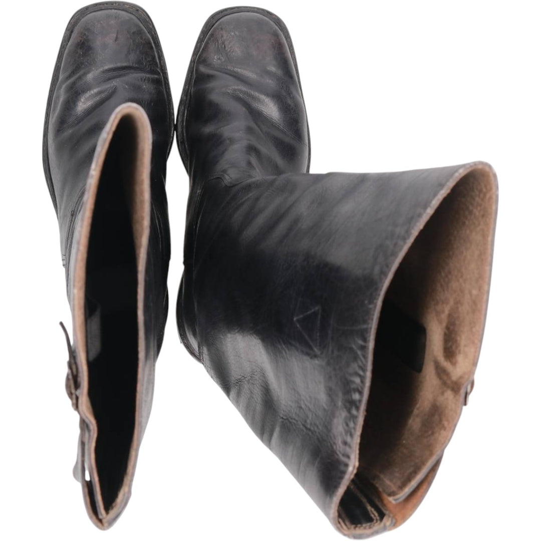 Jockey Riding Boots Men's 25.0cm genuine leather black type Vintage Second Hand