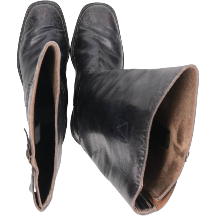 Jockey Riding Boots Men's 25.0cm genuine leather black type Vintage Second Hand