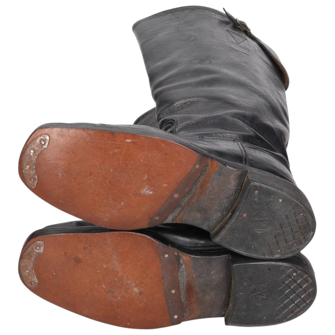 Jockey Riding Boots Men's 25.0cm genuine leather black type Vintage Second Hand