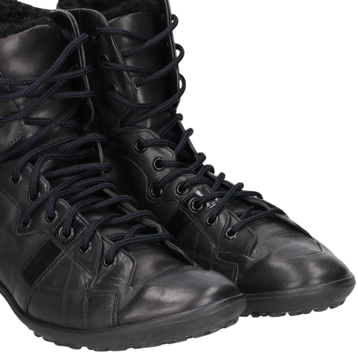 Hugo Boss Men's Leather High-Top Sneakers, Size 9.8" (saa014476) Men's 25.0cm unclear black type Vintage Second Hand