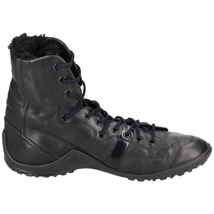 Hugo Boss Men's Leather High-Top Sneakers, Size 9.8" (saa014476) Men's 25.0cm unclear black type Vintage Second Hand