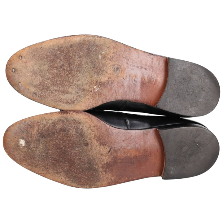 Bostonian Quilted Wingtip Tassel Loafers, Made in USA, Size 8 1/2M, Men's, 10.4" (equivalent) /saa014486 Men's 26.5cm genuine leather black type Vintage Second Hand