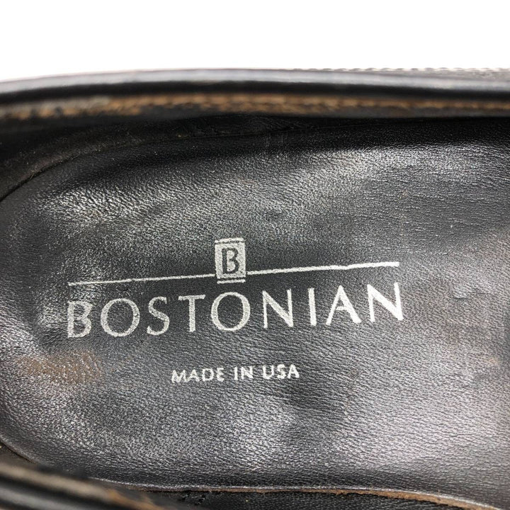 Bostonian Quilted Wingtip Tassel Loafers, Made in USA, Size 8 1/2M, Men's, 10.4" (equivalent) /saa014486 Men's 26.5cm genuine leather black type Vintage Second Hand