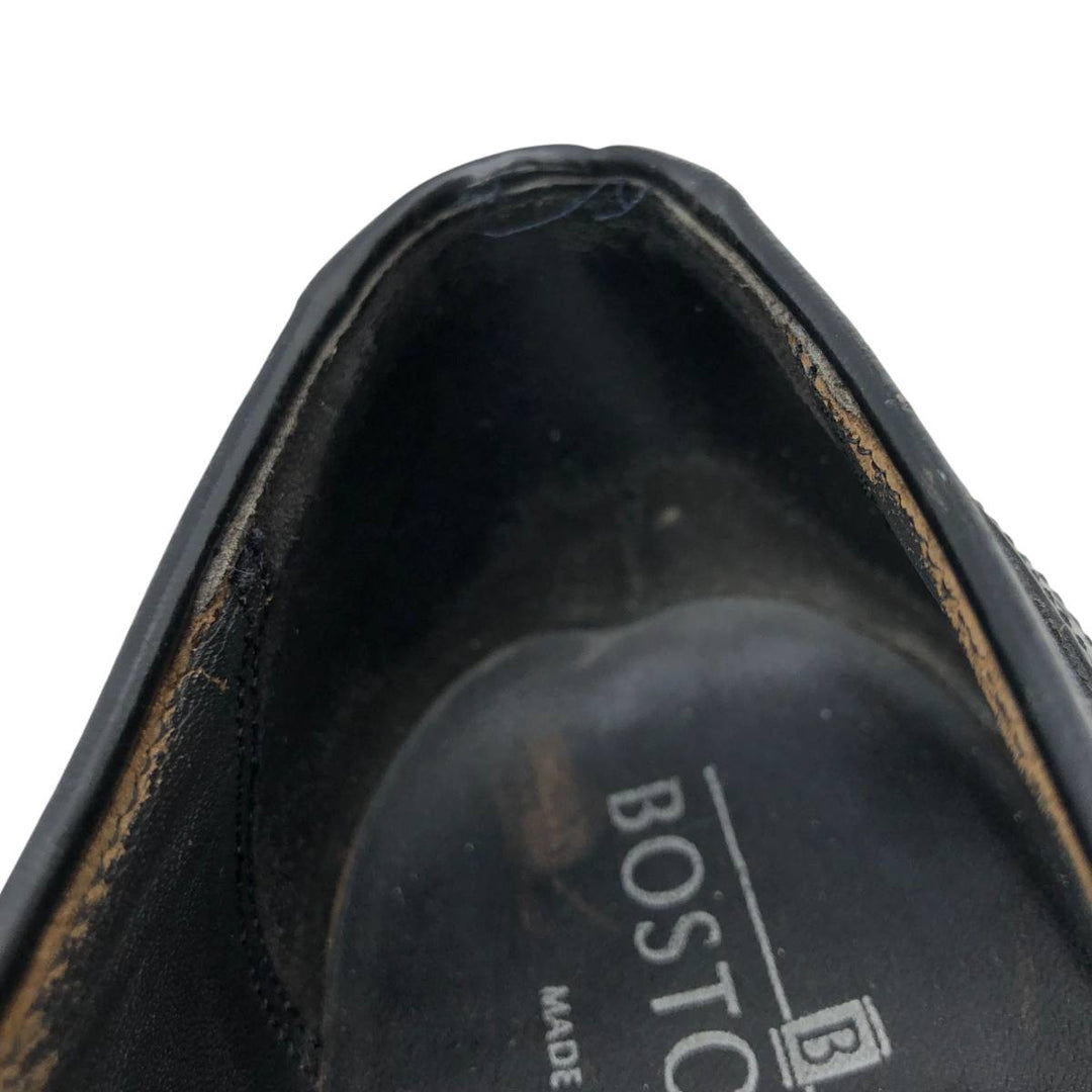 Bostonian Quilted Wingtip Tassel Loafers, Made in USA, Size 8 1/2M, Men's, 10.4" (equivalent) /saa014486 Men's 26.5cm genuine leather black type Vintage Second Hand