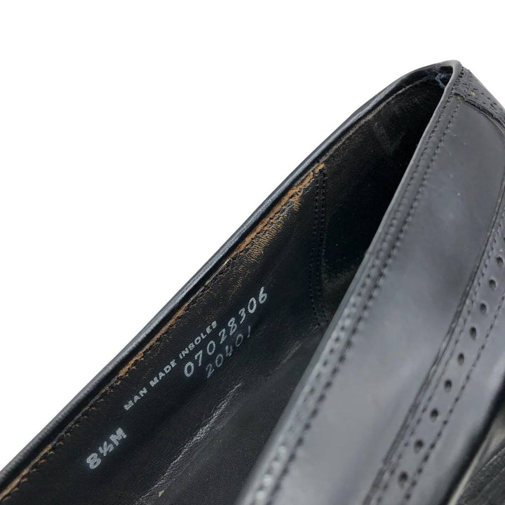 Bostonian Quilted Wingtip Tassel Loafers, Made in USA, Size 8 1/2M, Men's, 10.4" (equivalent) /saa014486 Men's 26.5cm genuine leather black type Vintage Second Hand