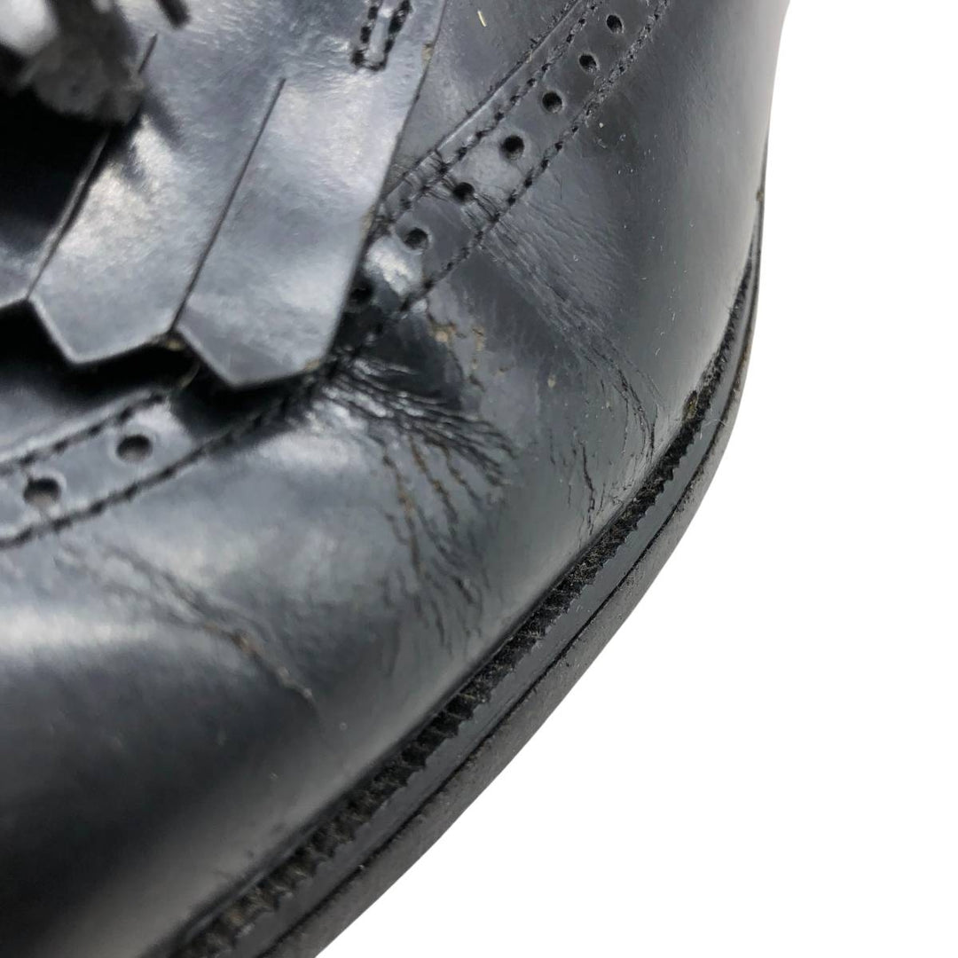 Bostonian Quilted Wingtip Tassel Loafers, Made in USA, Size 8 1/2M, Men's, 10.4" (equivalent) /saa014486 Men's 26.5cm genuine leather black type Vintage Second Hand