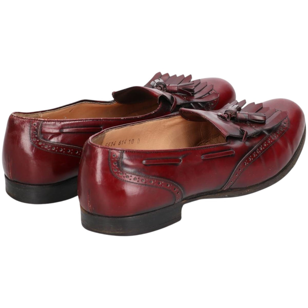 Salvatore Ferragamo Quilted Wingtip Tassel Loafers, Made in Italy, 10D, Men's Size 11" (saa014487) Men's 28.0cm genuine leather burgundy type Vintage Second Hand