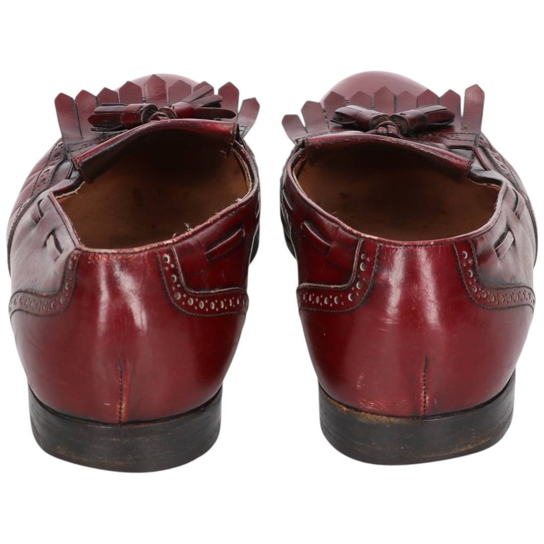 Salvatore Ferragamo Quilted Wingtip Tassel Loafers, Made in Italy, 10D, Men's Size 11" (saa014487) Men's 28.0cm genuine leather burgundy type Vintage Second Hand