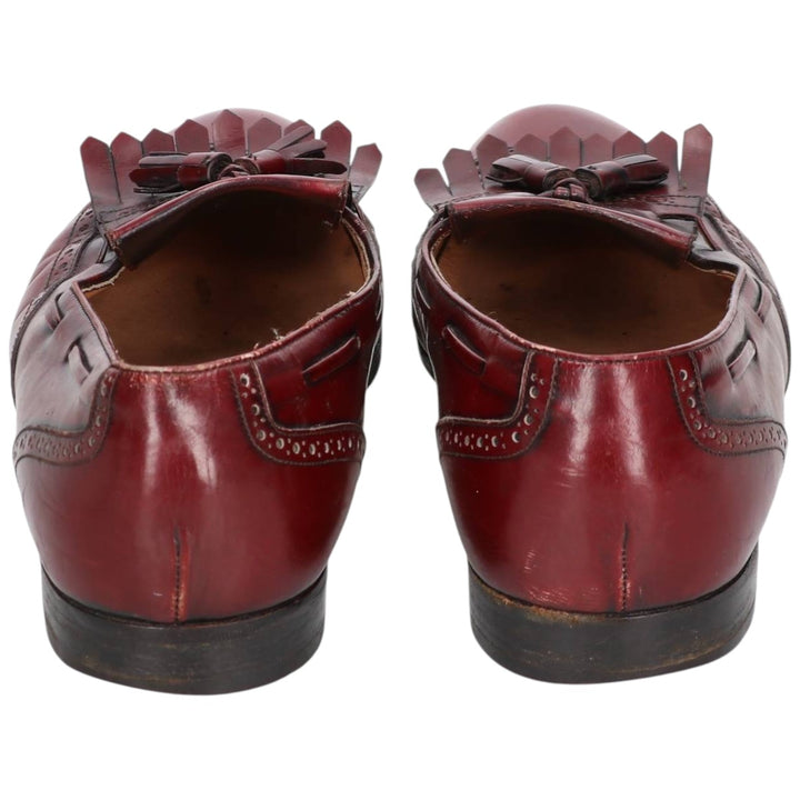 Salvatore Ferragamo Quilted Wingtip Tassel Loafers, Made in Italy, 10D, Men's Size 11" (saa014487) Men's 28.0cm genuine leather burgundy type Vintage Second Hand