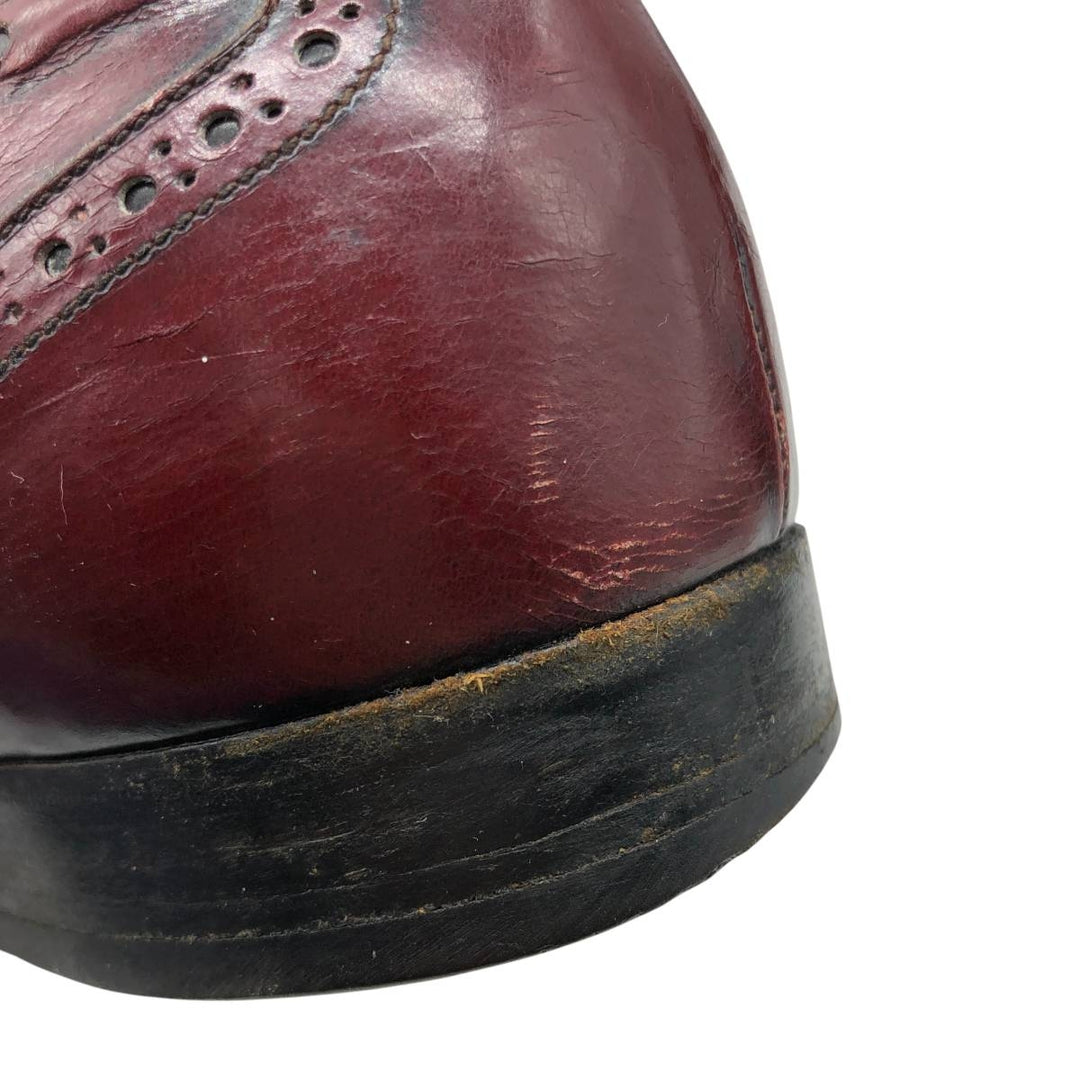 Salvatore Ferragamo Quilted Wingtip Tassel Loafers, Made in Italy, 10D, Men's Size 11" (saa014487) Men's 28.0cm genuine leather burgundy type Vintage Second Hand