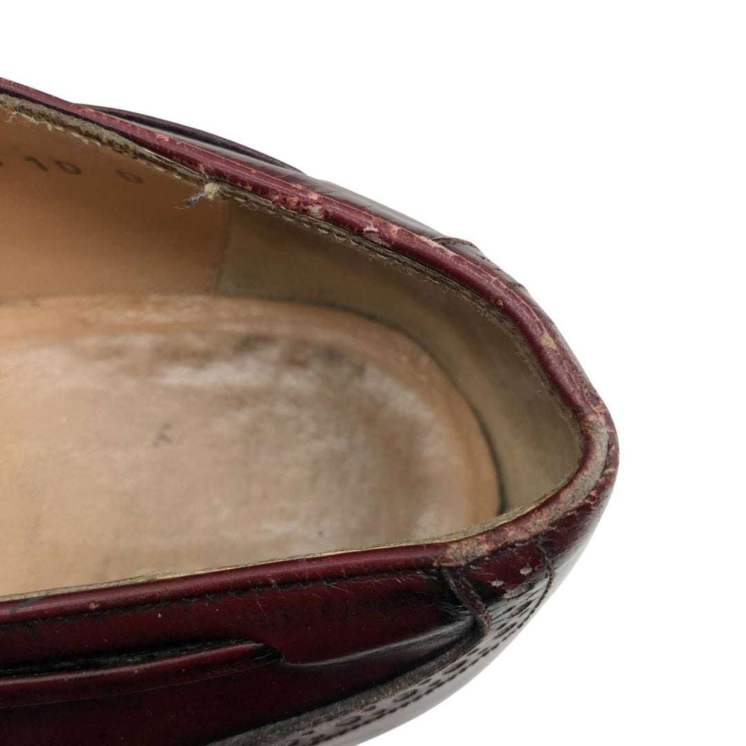 Salvatore Ferragamo Quilted Wingtip Tassel Loafers, Made in Italy, 10D, Men's Size 11" (saa014487) Men's 28.0cm genuine leather burgundy type Vintage Second Hand