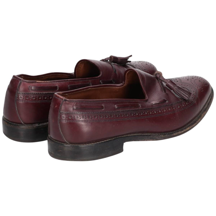 Allen Edmonds Full Brogue Wingtip Tassel Loafers, Made in USA, 8D, Men's Size 10.2" (saa014488) Men's 26.0cm genuine leather burgundy type Vintage Second Hand