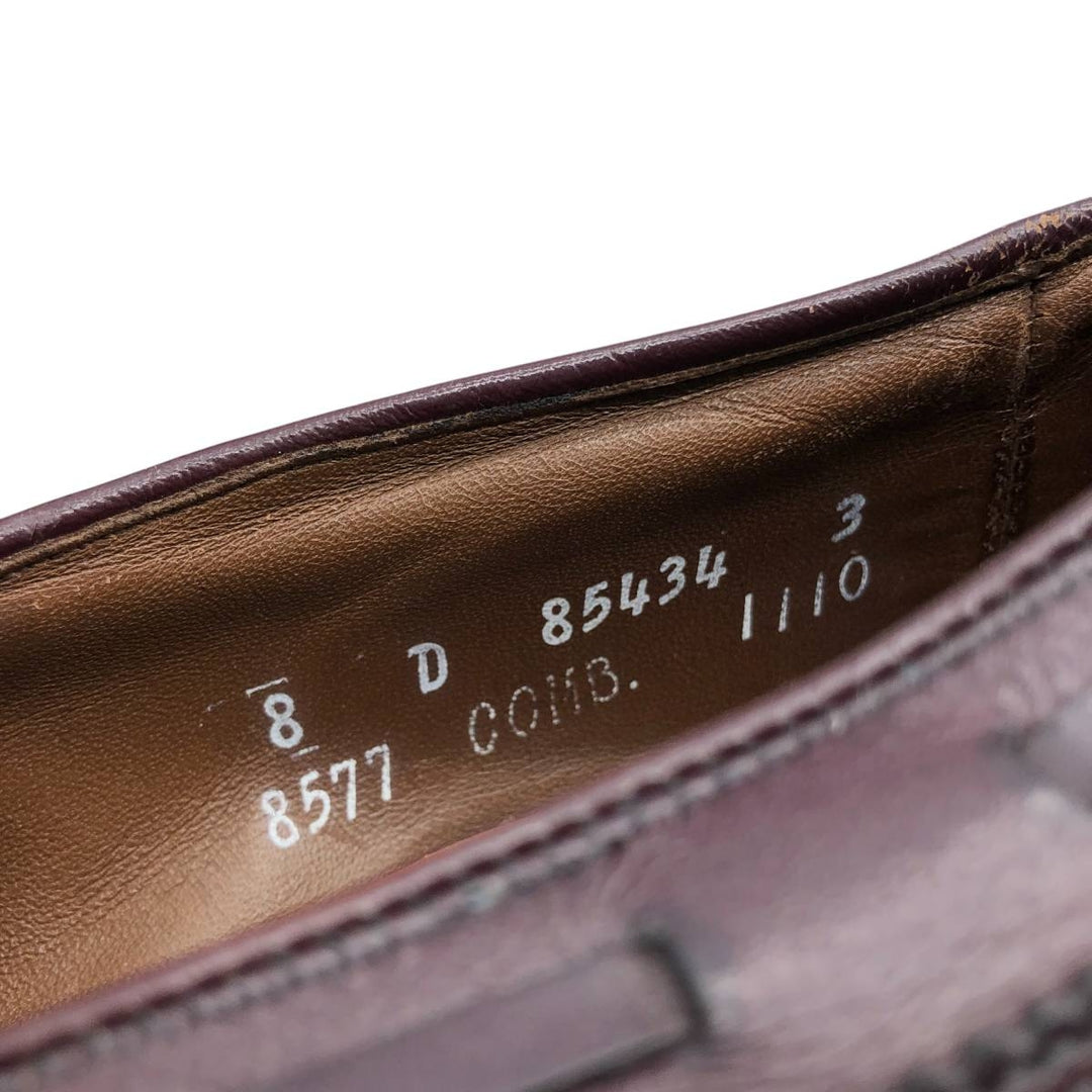 Allen Edmonds Full Brogue Wingtip Tassel Loafers, Made in USA, 8D, Men's Size 10.2" (saa014488) Men's 26.0cm genuine leather burgundy type Vintage Second Hand