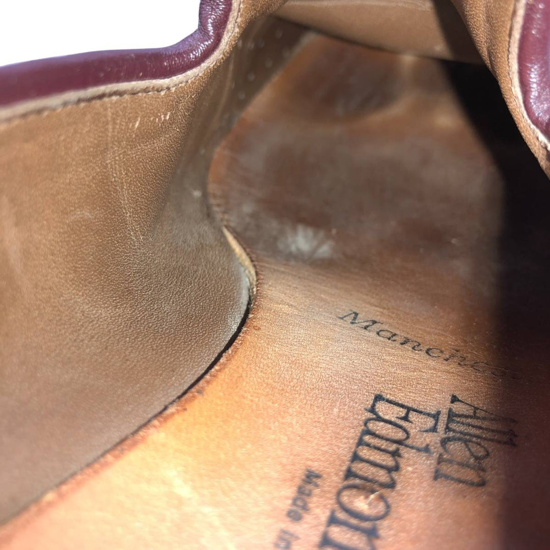 Allen Edmonds Full Brogue Wingtip Tassel Loafers, Made in USA, 8D, Men's Size 10.2" (saa014488) Men's 26.0cm genuine leather burgundy type Vintage Second Hand