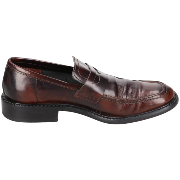 ROMA Square Toe Penny Loafers, Made in Italy, Size 40, Men's 9.8" (equivalent) /saa014489 Men's 25.0cm genuine leather brown type Vintage Second Hand