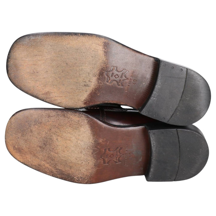 ROMA Square Toe Penny Loafers, Made in Italy, Size 40, Men's 9.8" (equivalent) /saa014489 Men's 25.0cm genuine leather brown type Vintage Second Hand