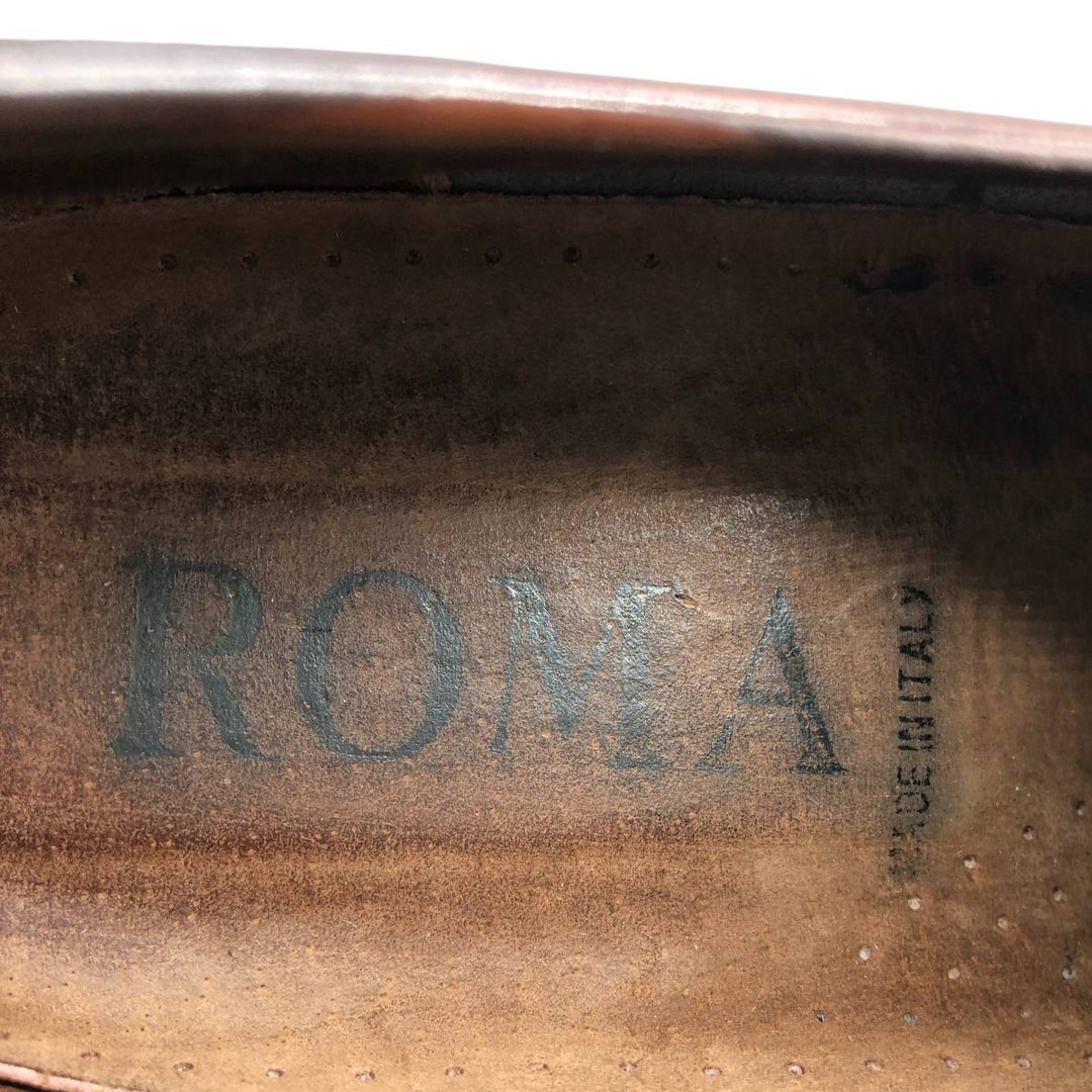 ROMA Square Toe Penny Loafers, Made in Italy, Size 40, Men's 9.8" (equivalent) /saa014489 Men's 25.0cm genuine leather brown type Vintage Second Hand