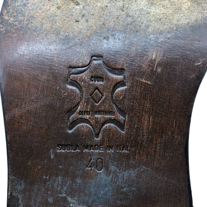 ROMA Square Toe Penny Loafers, Made in Italy, Size 40, Men's 9.8" (equivalent) /saa014489 Men's 25.0cm genuine leather brown type Vintage Second Hand