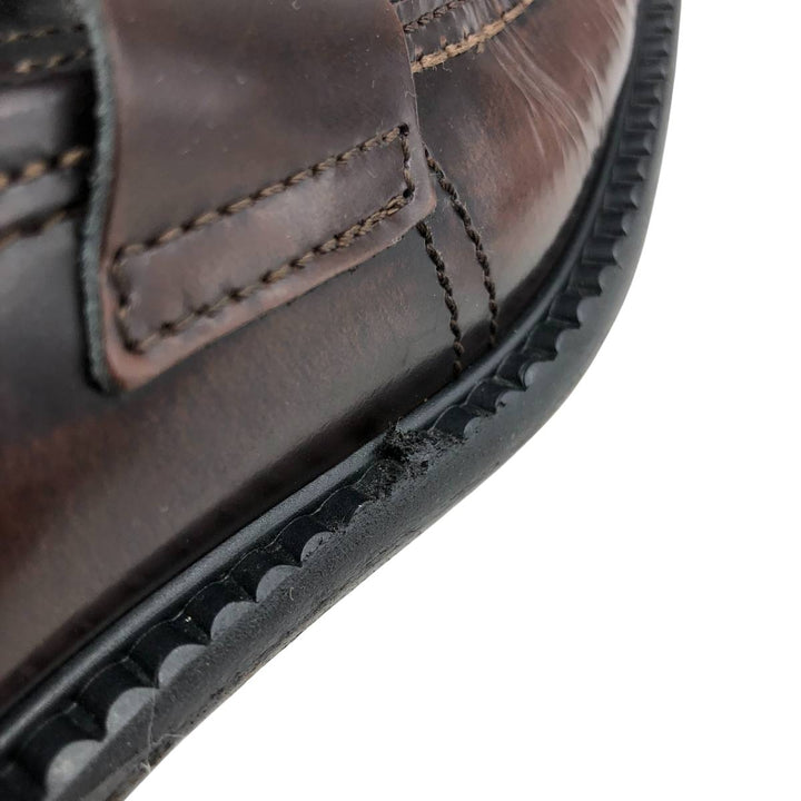 ROMA Square Toe Penny Loafers, Made in Italy, Size 40, Men's 9.8" (equivalent) /saa014489 Men's 25.0cm genuine leather brown type Vintage Second Hand