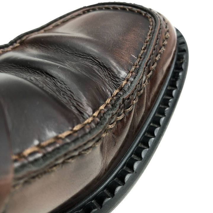 ROMA Square Toe Penny Loafers, Made in Italy, Size 40, Men's 9.8" (equivalent) /saa014489 Men's 25.0cm genuine leather brown type Vintage Second Hand