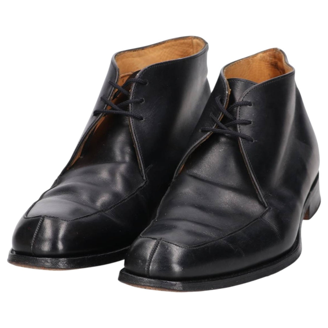 Paul Smith U-Tip Chukka Boots, Made in England, Size 8, Men's, Size 10.6" (saa014492) Men's 27.0cm genuine leather black type Vintage Second Hand