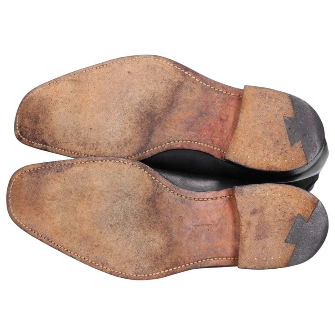 Paul Smith U-Tip Chukka Boots, Made in England, Size 8, Men's, Size 10.6" (saa014492) Men's 27.0cm genuine leather black type Vintage Second Hand