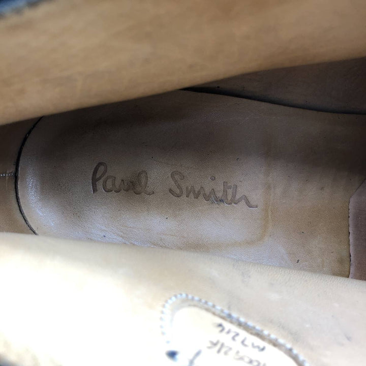 Paul Smith U-Tip Chukka Boots, Made in England, Size 8, Men's, Size 10.6" (saa014492) Men's 27.0cm genuine leather black type Vintage Second Hand