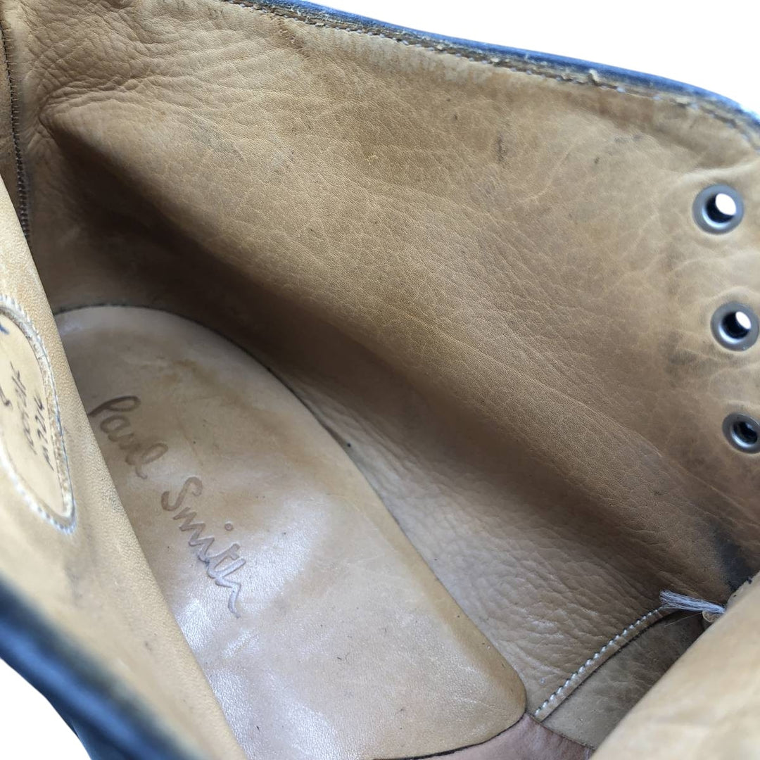 Paul Smith U-Tip Chukka Boots, Made in England, Size 8, Men's, Size 10.6" (saa014492) Men's 27.0cm genuine leather black type Vintage Second Hand