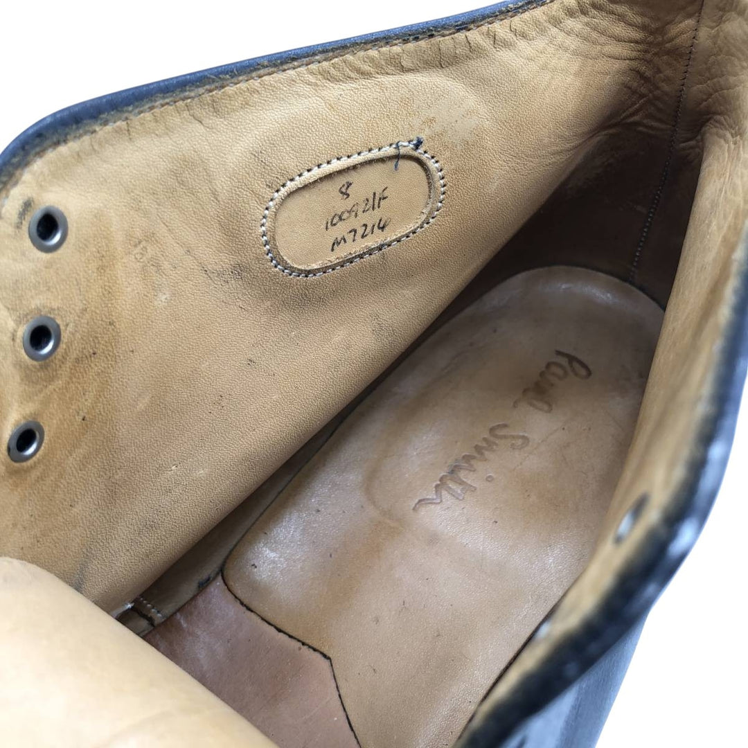 Paul Smith U-Tip Chukka Boots, Made in England, Size 8, Men's, Size 10.6" (saa014492) Men's 27.0cm genuine leather black type Vintage Second Hand