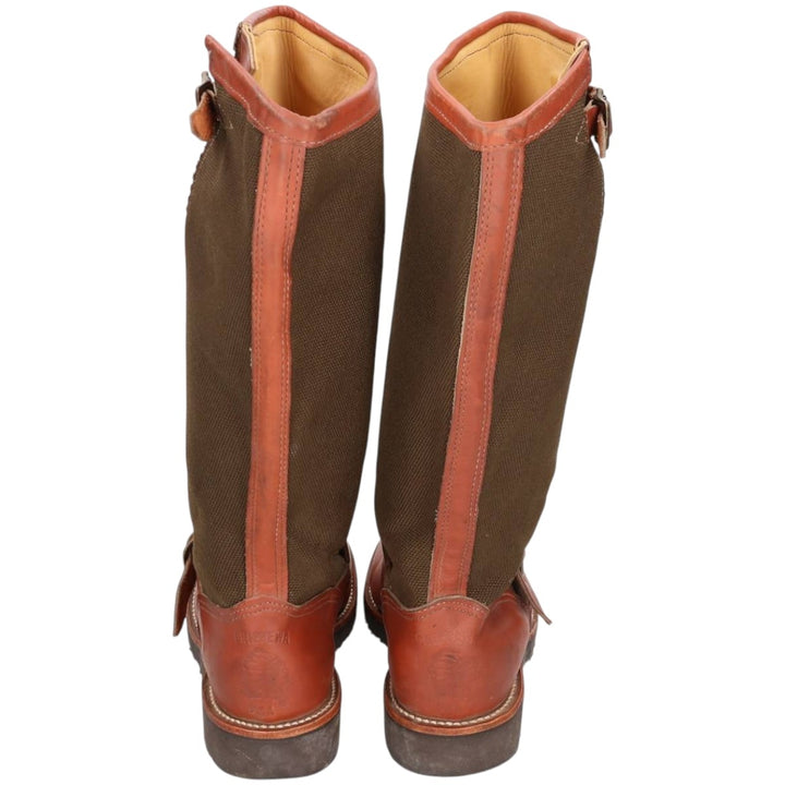 2000s Chippewa Cutter 17 Snake Boot, USA-Made, Size 9 1/2M Men's 27.5cm genuine leather brown type Vintage Second Hand