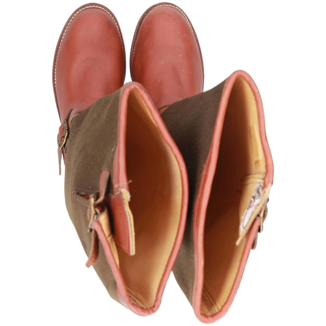 2000s Chippewa Cutter 17 Snake Boot, USA-Made, Size 9 1/2M Men's 27.5cm genuine leather brown type Vintage Second Hand