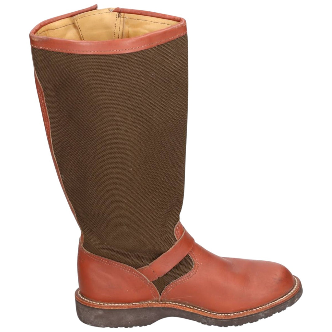 2000s Chippewa Cutter 17 Snake Boot, USA-Made, Size 9 1/2M Men's 27.5cm genuine leather brown type Vintage Second Hand