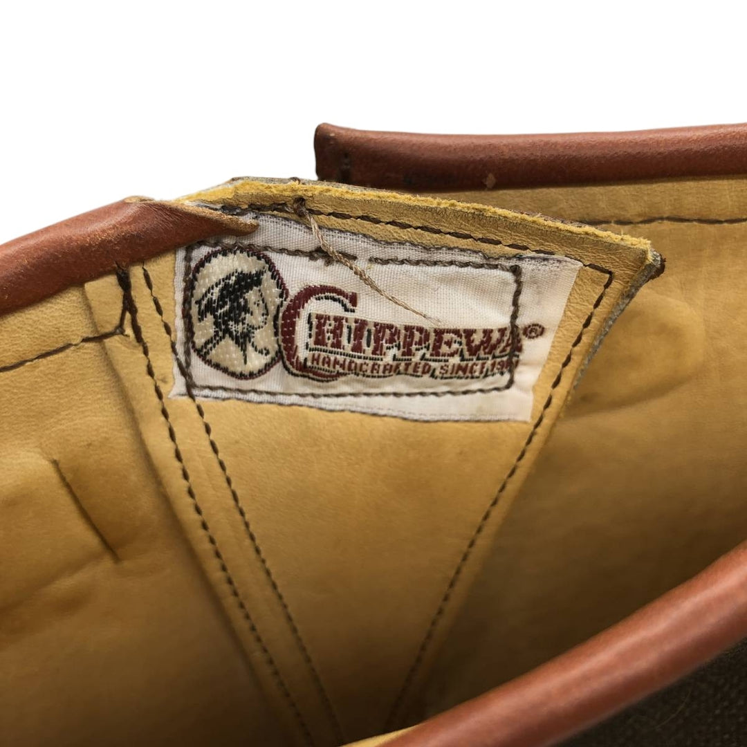 2000s Chippewa Cutter 17 Snake Boot, USA-Made, Size 9 1/2M Men's 27.5cm genuine leather brown type Vintage Second Hand