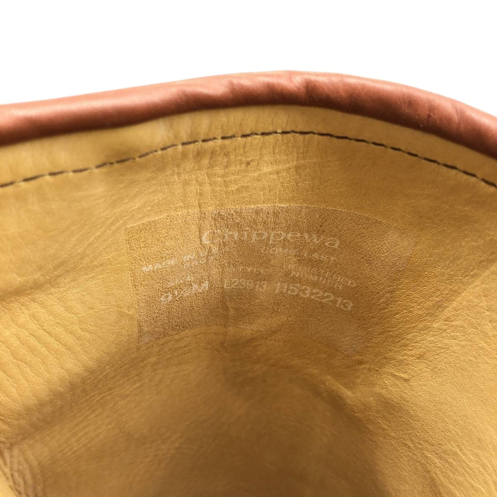 2000s Chippewa Cutter 17 Snake Boot, USA-Made, Size 9 1/2M Men's 27.5cm genuine leather brown type Vintage Second Hand