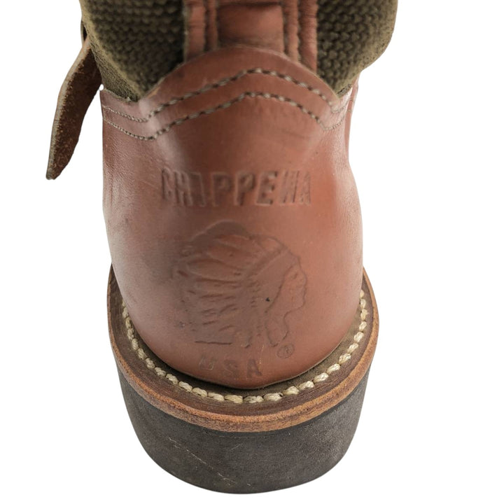 2000s Chippewa Cutter 17 Snake Boot, USA-Made, Size 9 1/2M Men's 27.5cm genuine leather brown type Vintage Second Hand