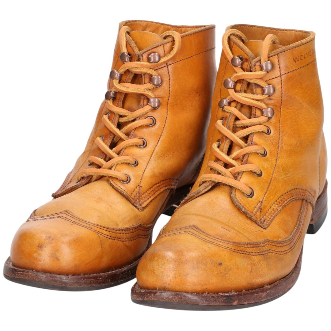 Wolverine 1000 Mile Wingtip Work Boots Men's 26.0cm unclear Beige type Vintage Second Hand