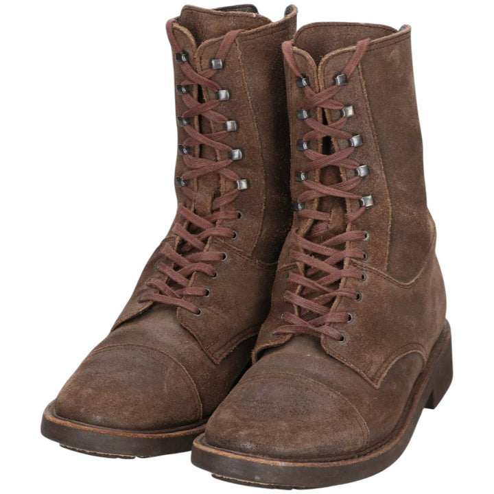 Paraboot Suede Straight-Tip Lace-Up Boots, Made in France, 4K, Women's, Size 8.9" (Saa014498) Women's 22.5cm unclear brown type Vintage Second Hand