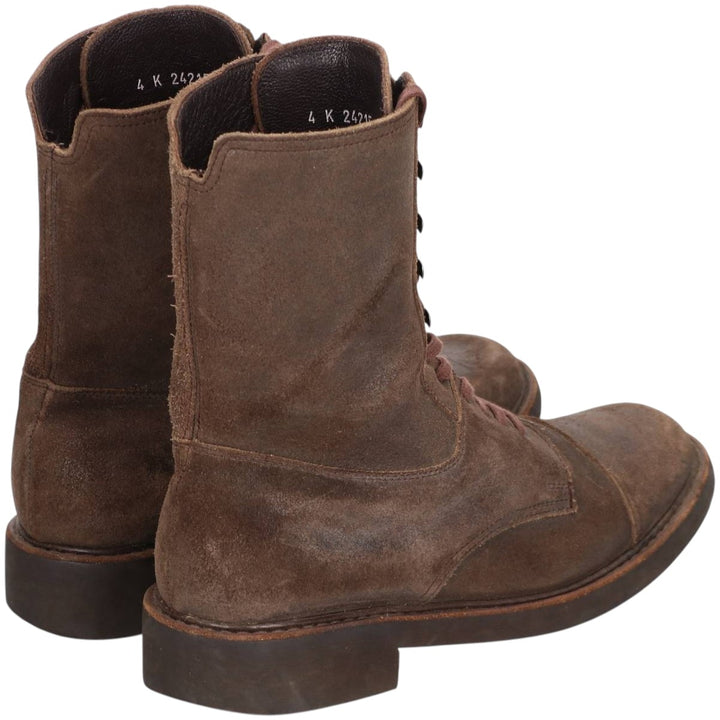 Paraboot Suede Straight-Tip Lace-Up Boots, Made in France, 4K, Women's, Size 8.9" (Saa014498) Women's 22.5cm unclear brown type Vintage Second Hand