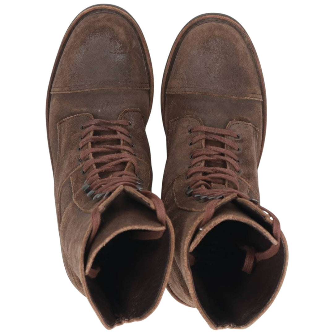 Paraboot Suede Straight-Tip Lace-Up Boots, Made in France, 4K, Women's, Size 8.9" (Saa014498) Women's 22.5cm unclear brown type Vintage Second Hand