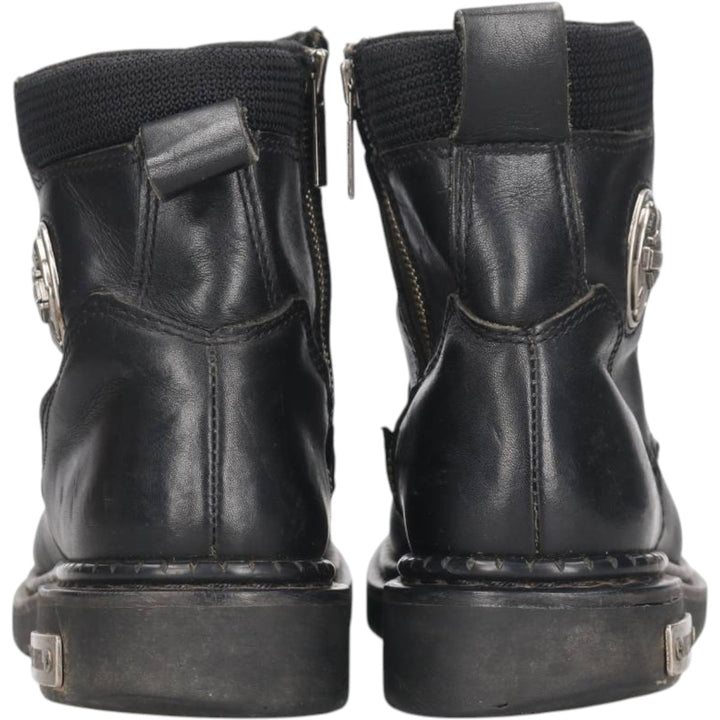 Harley-Davidson Steel Toe Side Zip Boots Men's 26.5cm genuine leather black type Vintage Second Hand