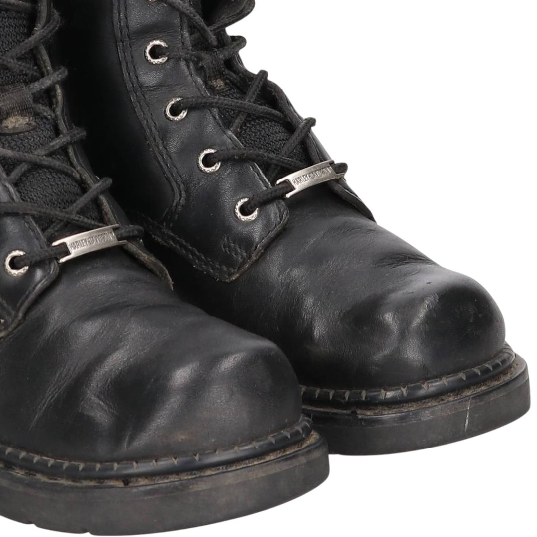 Harley-Davidson Steel Toe Side Zip Boots Men's 26.5cm genuine leather black type Vintage Second Hand