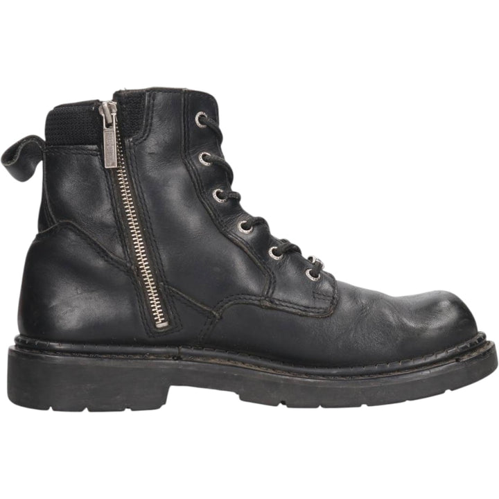 Harley-Davidson Steel Toe Side Zip Boots Men's 26.5cm genuine leather black type Vintage Second Hand