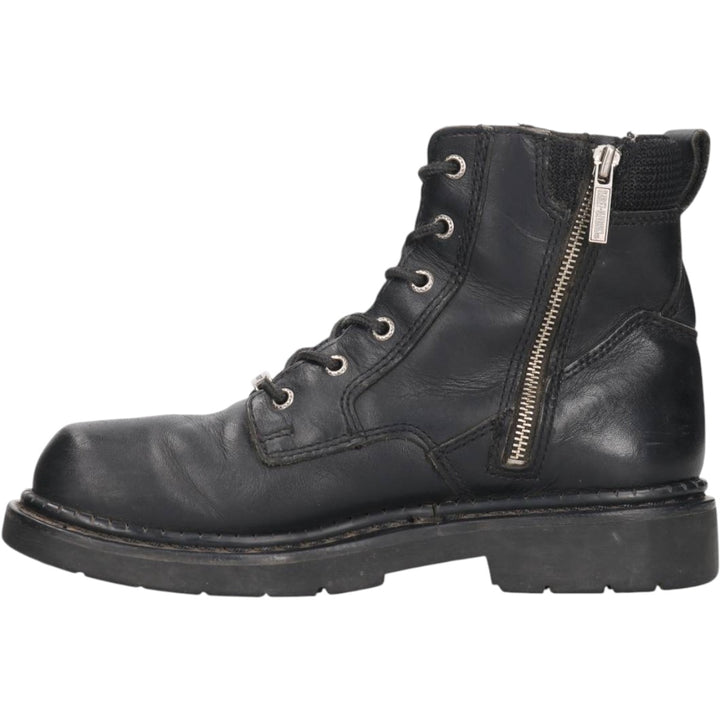 Harley-Davidson Steel Toe Side Zip Boots Men's 26.5cm genuine leather black type Vintage Second Hand