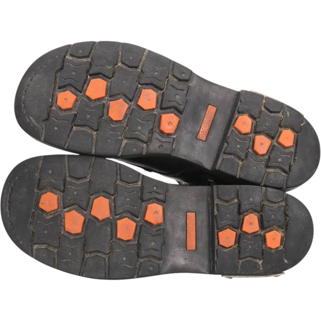 Harley-Davidson Steel Toe Side Zip Boots Men's 26.5cm genuine leather black type Vintage Second Hand