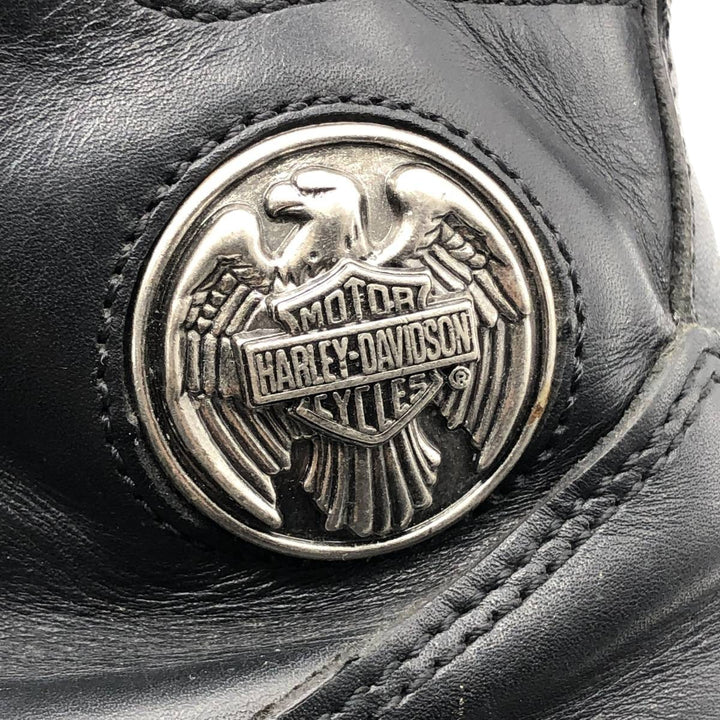 Harley-Davidson Steel Toe Side Zip Boots Men's 26.5cm genuine leather black type Vintage Second Hand