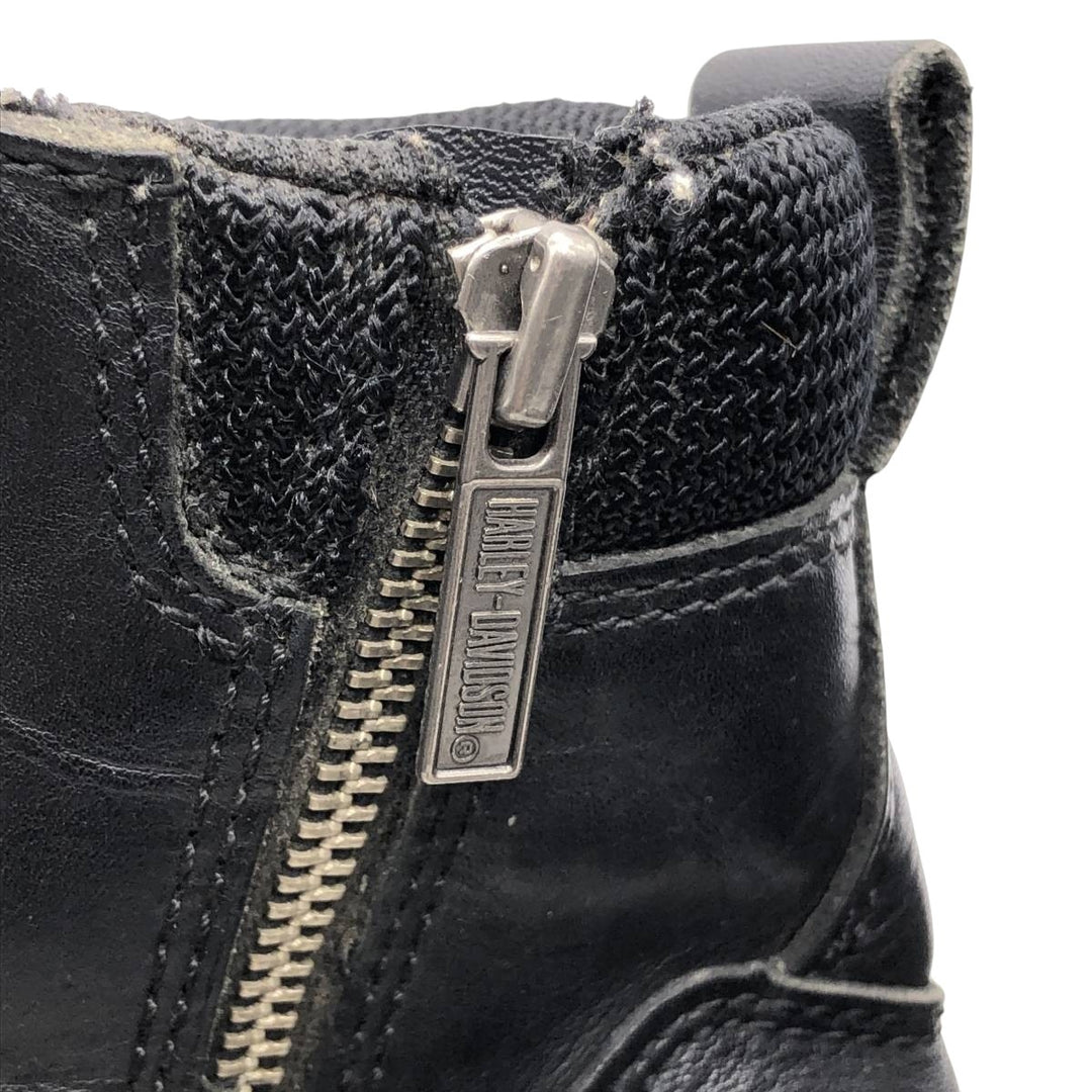 Harley-Davidson Steel Toe Side Zip Boots Men's 26.5cm genuine leather black type Vintage Second Hand