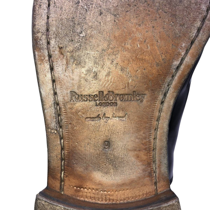 Russell and Bromley Men's Square Toe Straight Tip Shoes, Size 9 (10.8 inches) /saa014507 Men's 27.5cm genuine leather black type Vintage Second Hand