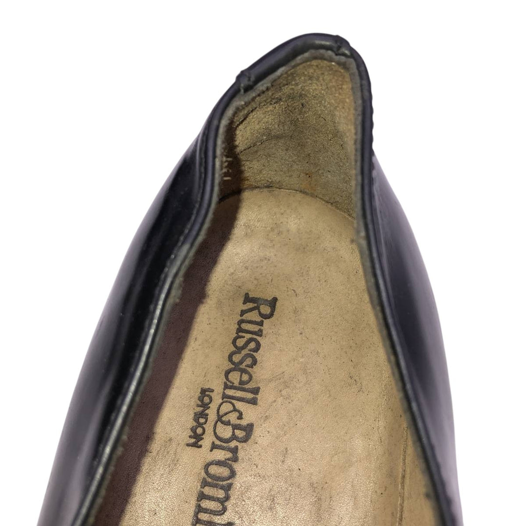 Russell and Bromley Men's Square Toe Straight Tip Shoes, Size 9 (10.8 inches) /saa014507 Men's 27.5cm genuine leather black type Vintage Second Hand