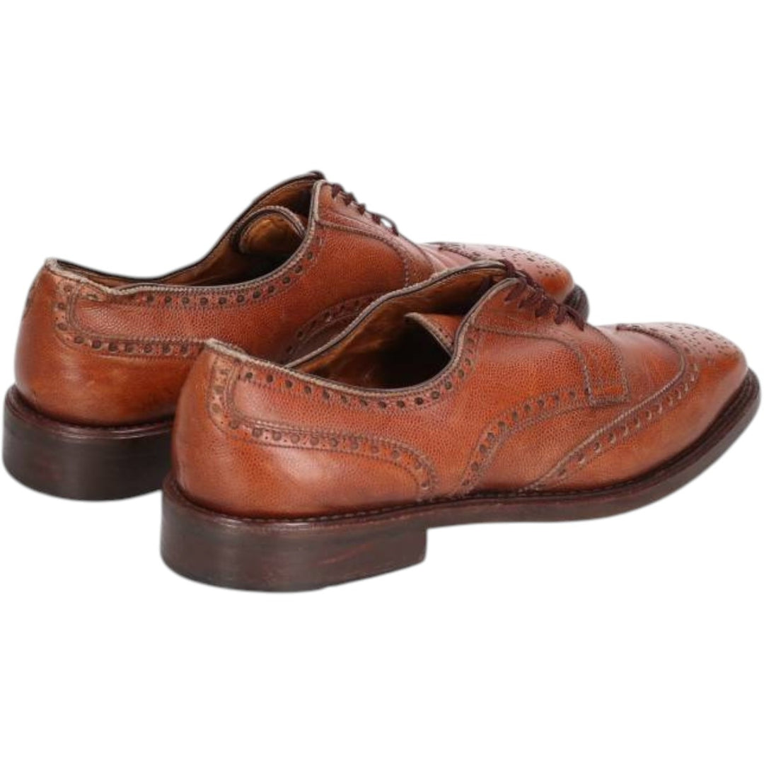 BARNEYS NEWYORK Full Brogue Wingtip Shoes, Made in Italy, Size 10M, Men's Size 11" (saa014509) Men's 28.0cm genuine leather brown type Vintage Second Hand